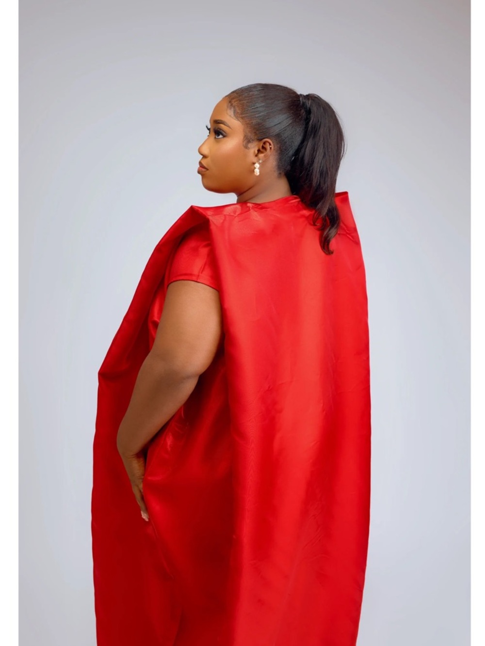 Bold Red Maxi Caftan Dress - Picture 2 of 2